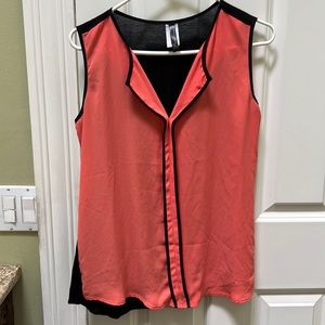 Bright orange sleeveless dress top